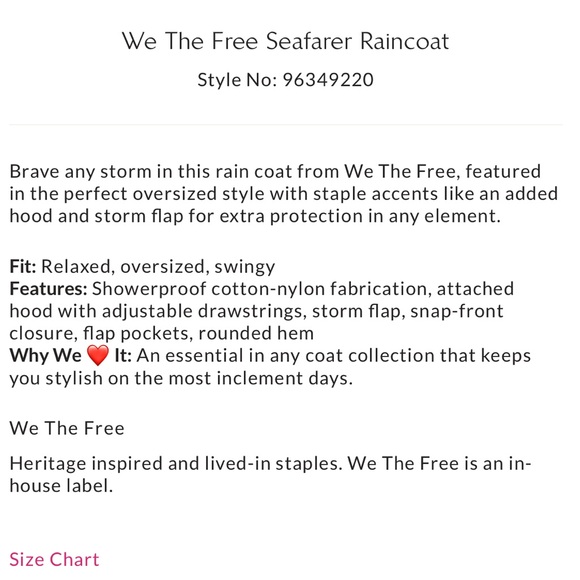 We The Free Seafarer Raincoat - Picture 2 of 8